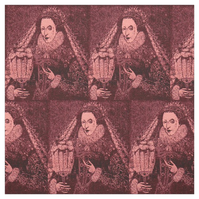 Queen Elizabeth I i rosa print novelty print Tyg (Provkarta)
