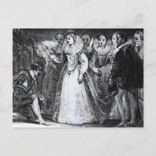 Queen Elizabeth I Knighting Francis Drake Vykort