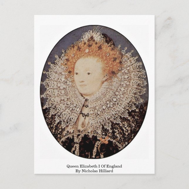 Queen Elizabeth I of England av Nicholas Hilliard Vykort (Framsida)
