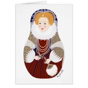 Queen Elizabeth I of England Matryoshka Card OBS Kort