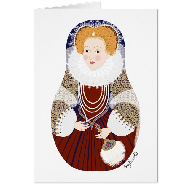 Queen Elizabeth I of England Matryoshka Card OBS Kort (Framsidan)