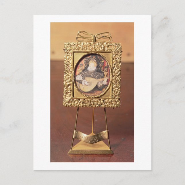 Queen Elizabeth I spelar lute (miniatyr inkl. Vykort (Framsida)