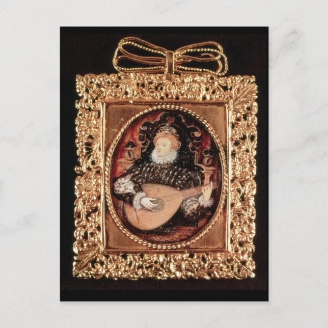 Queen Elizabeth I spelar lute Vykort (Framsida)