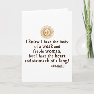 Queen Elizabeth I Tilbury Quote Kort