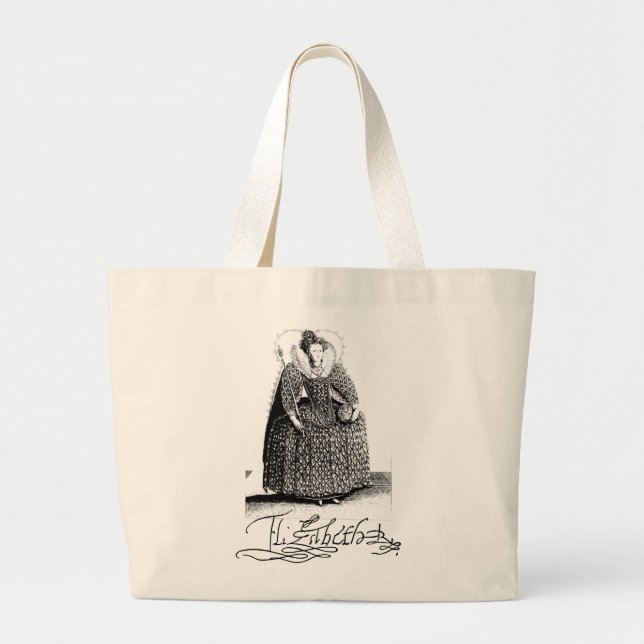 Queen Elizabeth I Tudor Totebag Jumbo Tygkasse (Framsidan)