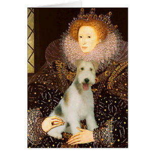 Queen Elizabeth I - Wire Fox Terrier #1 Hälsningskort