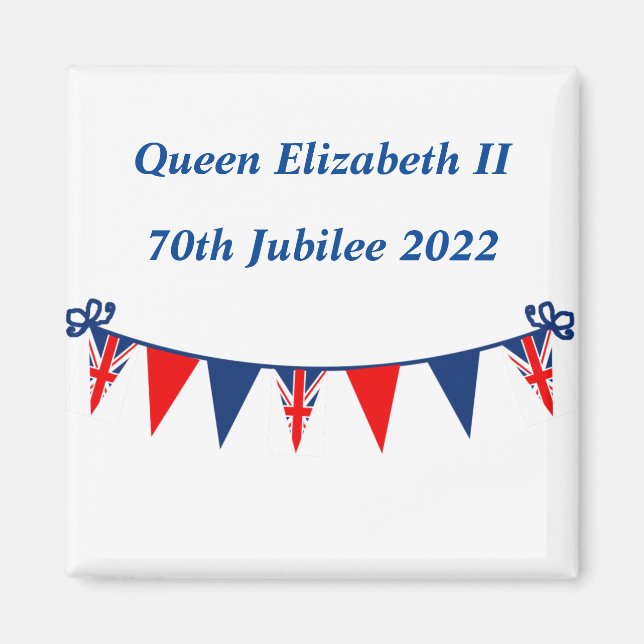 Queen Elizabeth II 70 Jubilee 2022 Magnet (Framsidan)