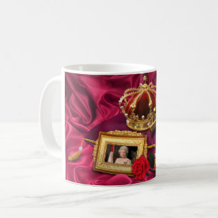 Queen Elizabeth II Krona & Bild Coffee Mugg