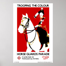 Queen Elizabeth II London Trooping the Färg Pos Poster