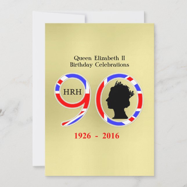Queen Elizabeth II of England 90:e Birthday Inbjudningar (Framsida)