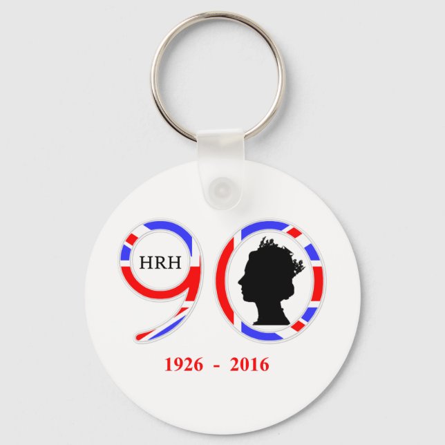 Queen Elizabeth II of England 90:e Birthday Nyckelring (Framsida)