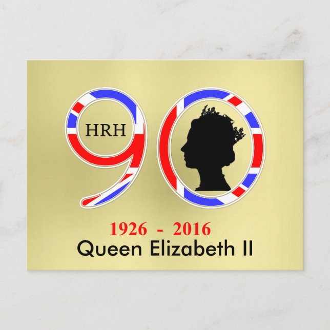 Queen Elizabeth II of England 90:e Birthday Vykort (Framsida)
