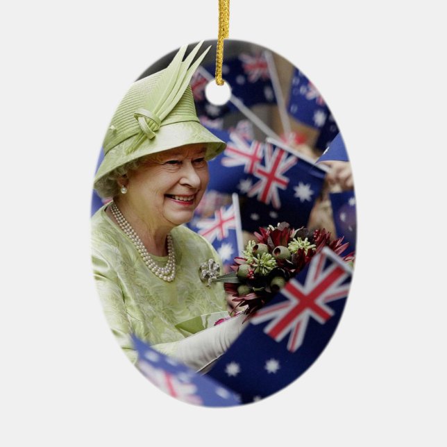 Queen Elizabeth II Queen of the United Kingdom Ce Julgransprydnad Keramik (Framsidan)