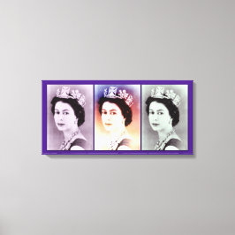Queen Elizabeth II Trio Canvastryck