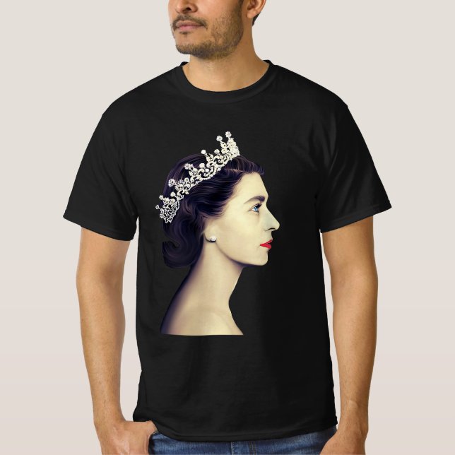" Queen Elizabeth II - Young Queen Jigszawa Puzz T Shirt (Framsida)