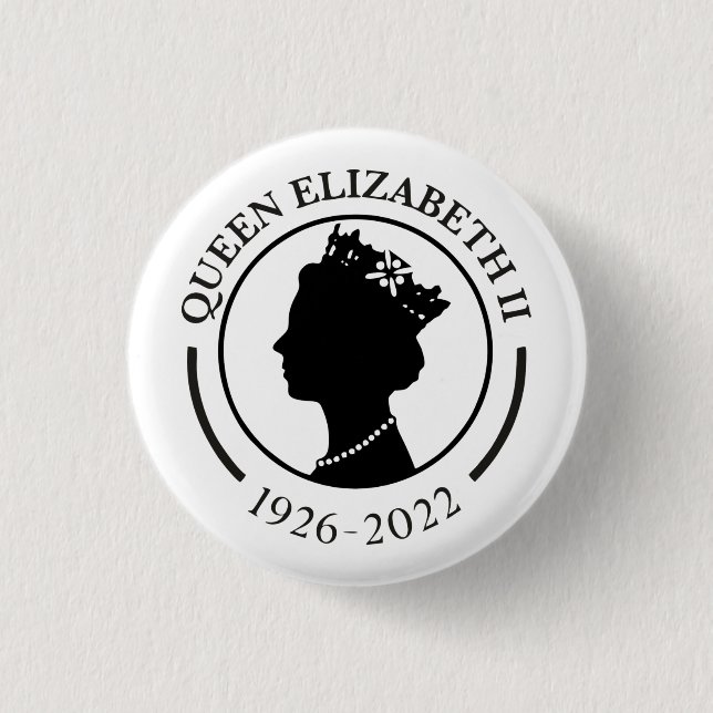Queen Elizabeth ll Commemorative Button Badge Knapp (Framsida)