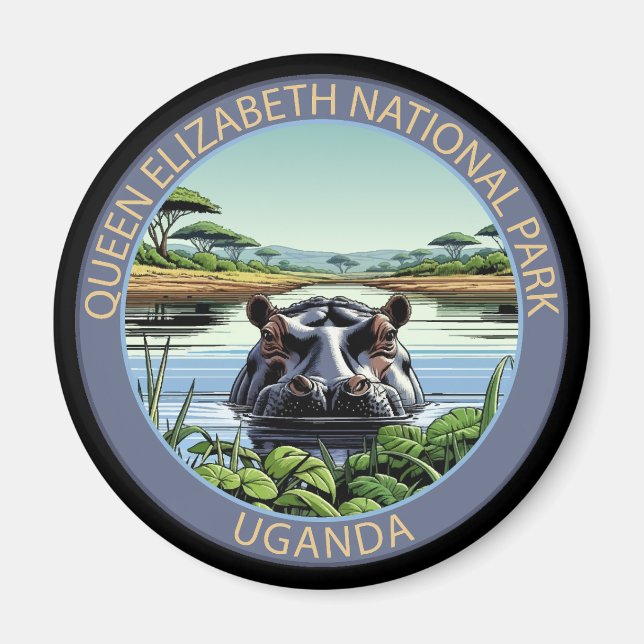 Queen Elizabeth nationalpark Uganda Magnet (Framsidan)