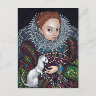 "Queen Elizabeth och an Ermine" vykort