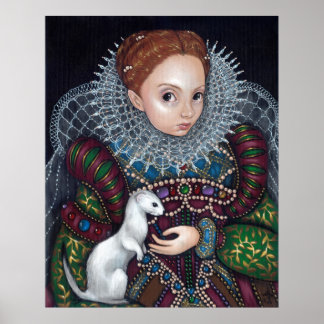 Queen Elizabeth och en Ermine Art Print tudor Poster