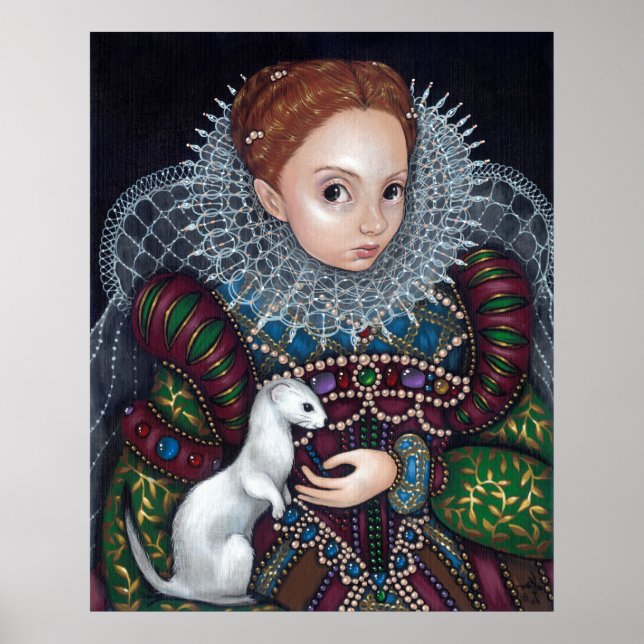 Queen Elizabeth och en Ermine Art Print tudor Poster (Framsidan)