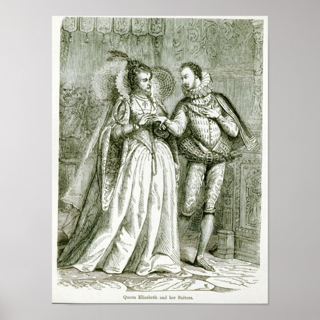 Queen Elizabeth och hennes Suitors Poster (Framsidan)