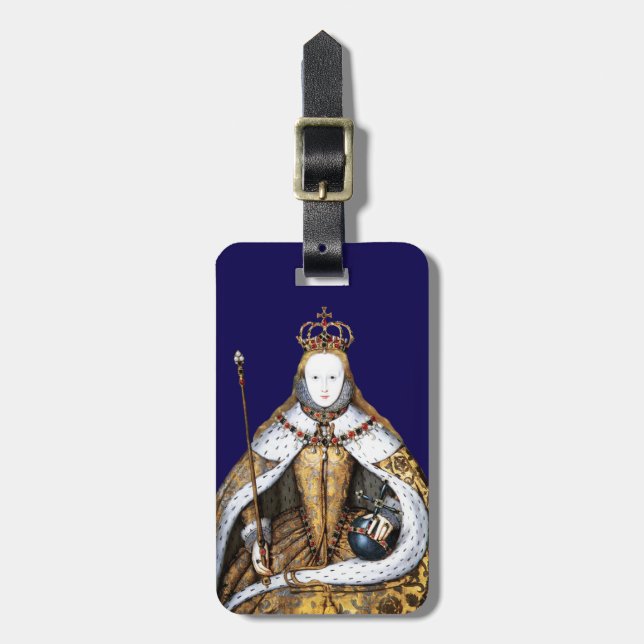 Queen Elizabeth of England Coronation Blue Bagagebricka (Vertikal Framsida)
