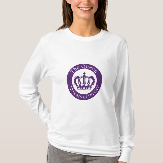 Queen Elizabeth Platinum Jubilee - drottningen T Shirt (Framsida)