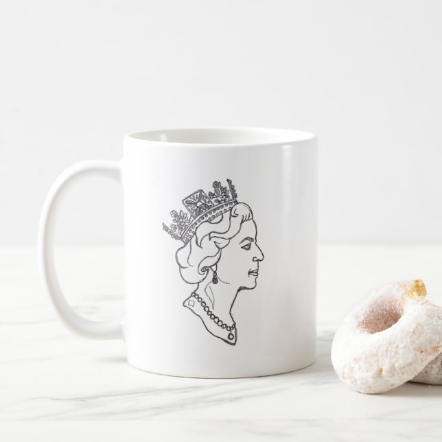 Queen Elizabeth Profile Kaffemugg (Med munk)
