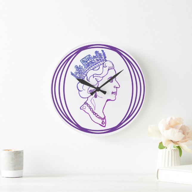 Queen Elizabeth Profile Stor Klocka (Hem)