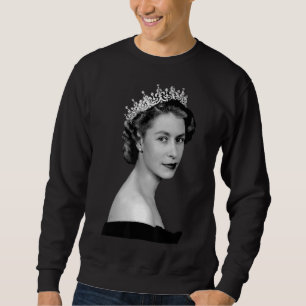 Queen Elizabeth s II British Krona Majesty Queen E Lång Ärmad Tröja