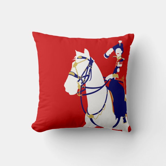 Queen Elizabeth Trooping the Färg Pop Art Cushion Kudde (Framsida)