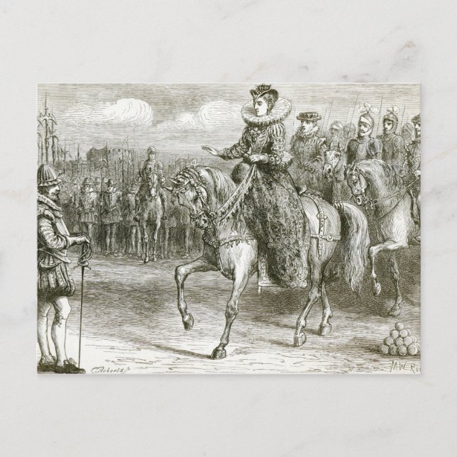 Queen Elizabeth vid Tilbury Vykort (Framsida)