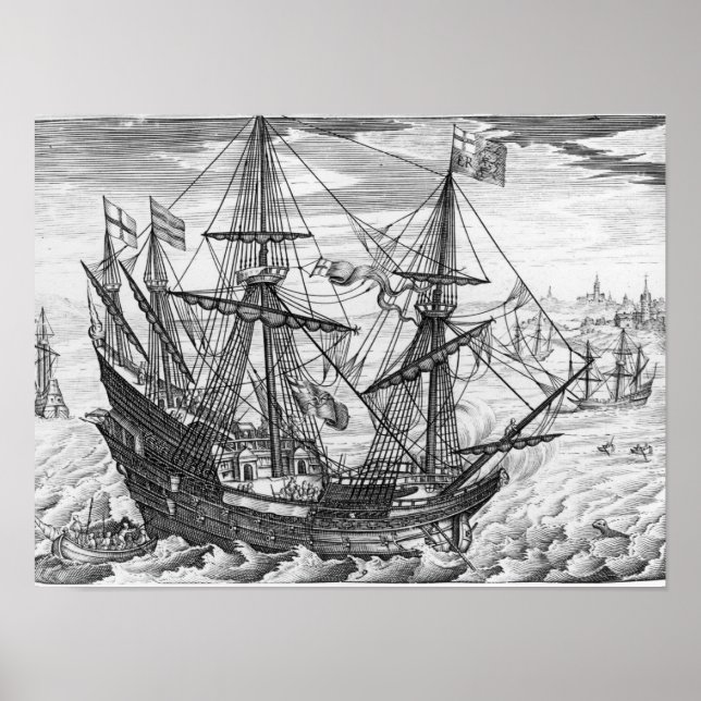 Queen Elizabeth's Galleon Poster (Framsidan)