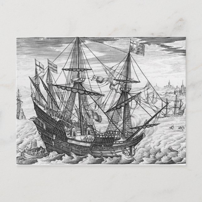 Queen Elizabeth's Galleon Vykort (Framsida)