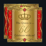 Queen eller Kung Regal Red Guld 60:e Födelsedagsfe Inbjudningar<br><div class="desc">Queen eller Kung Prince Royal,  Red Guld Elite 60:e Födelsedagsfesten. Guld Royal Regal Red. Elegant födelsedagsfest Ornate Guld. Elegant Bjud in Party för manar och kvinnor.</div>