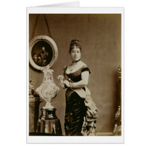 Queen Emma (1836-85) (fotografi av sepia) Hälsningskort