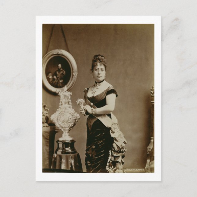 Queen Emma (1836-85) (fotografi av sepia) Vykort (Framsida)