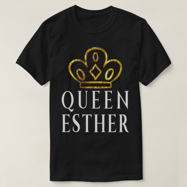 Queen Esther  Gold Crown Purim Costume Premium  T Shirt (Design framsida)