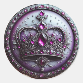 Queen Esther Krona - Lila Royalty Runt Klistermärke
