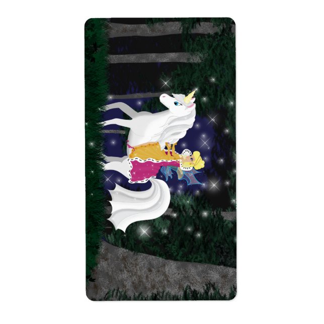 Queen Fe och Unicorn Forest Label Fraktsedel (Framsidan)