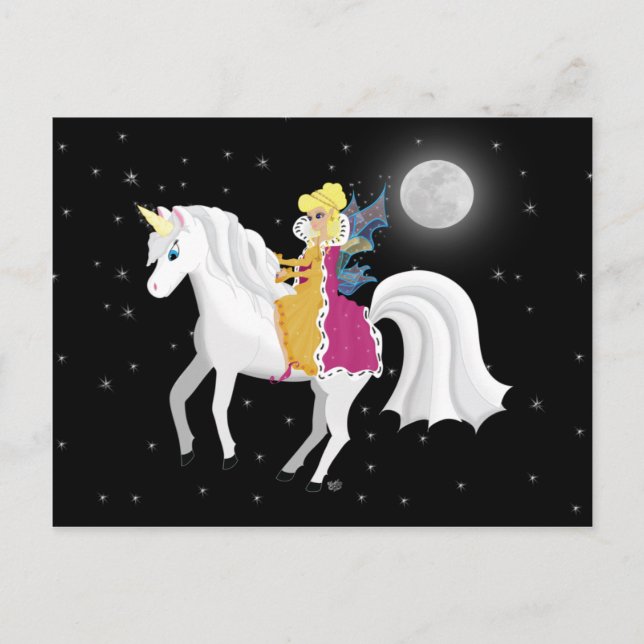 Queen Fe och Unicorn Vykort (Framsida)