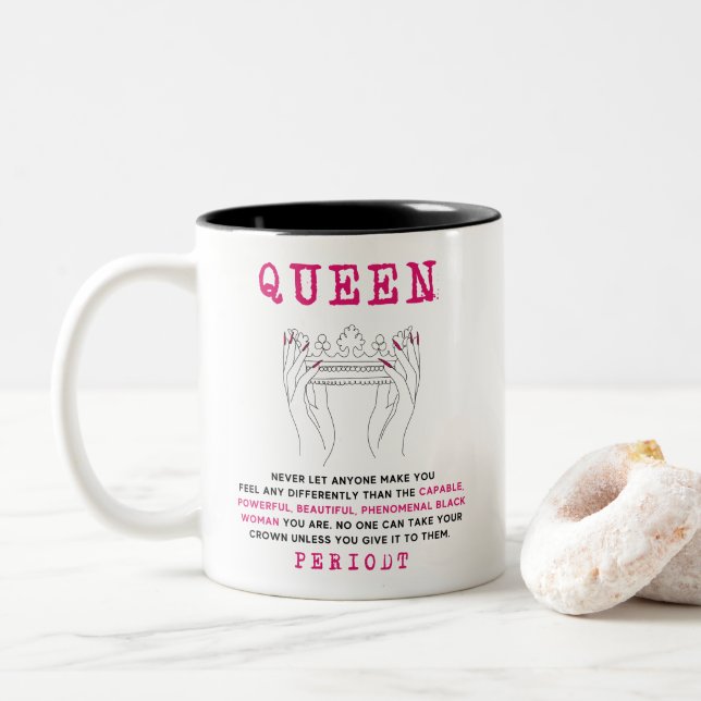 Queen - Fenomenal Black Woman du är självständig K Två-Tonad Mugg (Med munk)