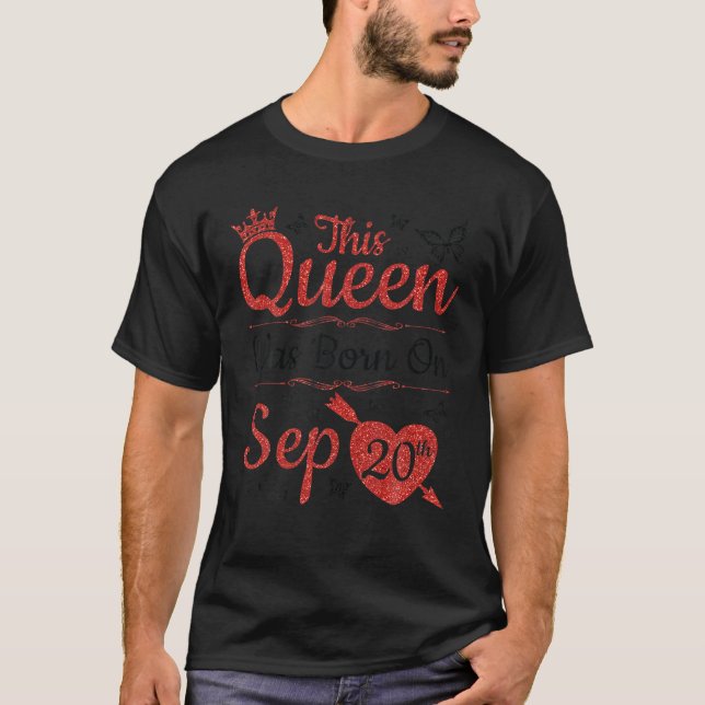 Queen föddes den 20 september t shirt (Framsida)