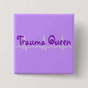 Queen för traumasjuksköterska"trauma T-tröja oc Knapp