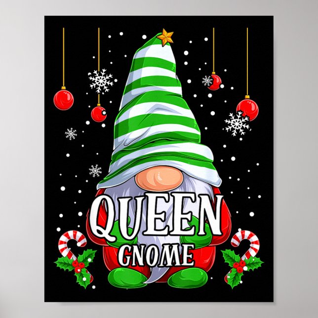 Queen Gnome Christmas Pajamas Matching Family Grou Poster (Framsidan)