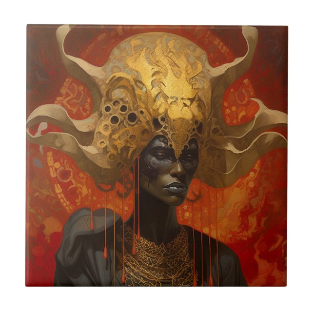 Queen Goddess Fantasy Art Kakelplatta (Framsidan)