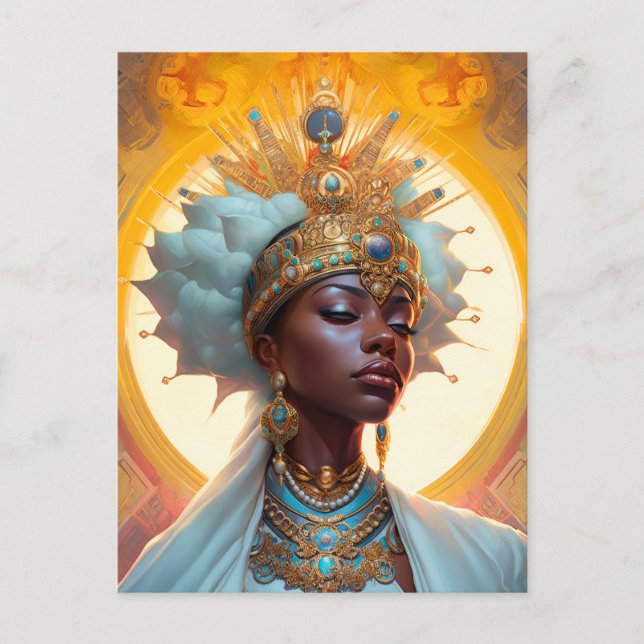 Queen Goddess Fantasy Art Vykort (Framsida)