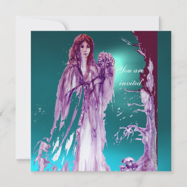 QUEEN GUINEVERE Aqua Blue,Teal Inbjudningar (Framsida)