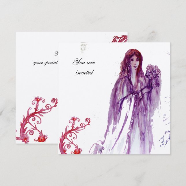 QUEEN GUINEVERE Fantasy Kraft Papper Inbjudningar (Fram/baksida)