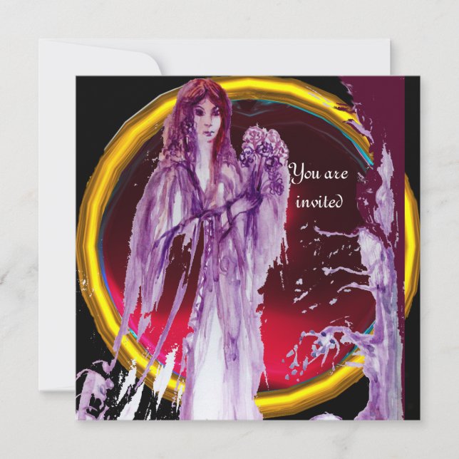QUEEN GUINEVERE gem burgundy Inbjudningar (Framsida)